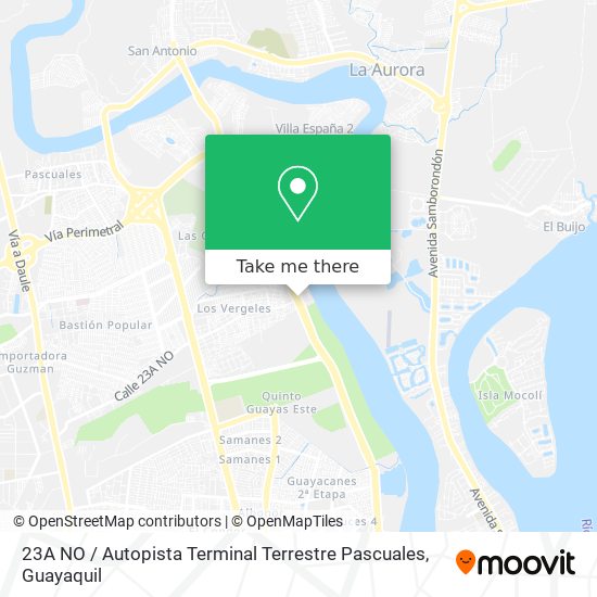 23A NO / Autopista Terminal Terrestre Pascuales map
