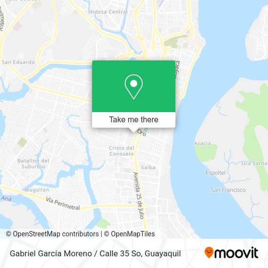 Mapa de Gabriel García Moreno / Calle 35 So