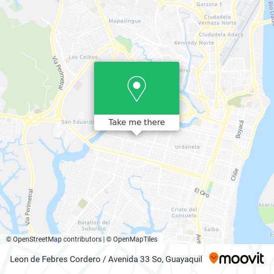 Leon de Febres Cordero / Avenida 33 So map