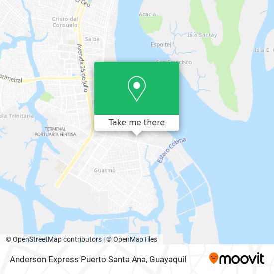 Anderson Express Puerto Santa Ana map