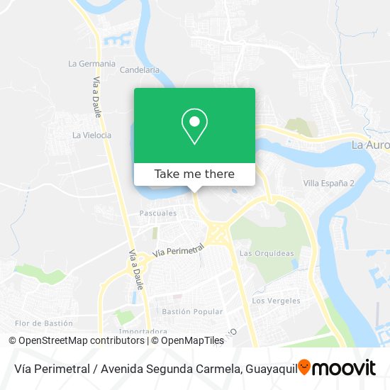 Mapa de Vía Perimetral / Avenida Segunda Carmela