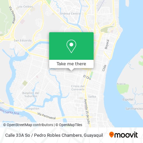 Calle 33A So / Pedro Robles Chambers map