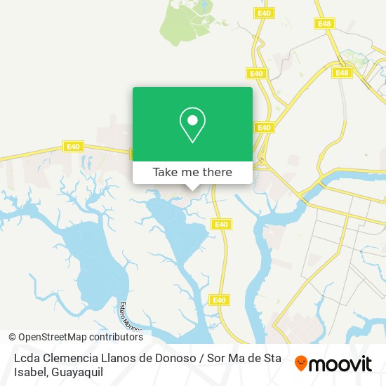 Lcda Clemencia Llanos de Donoso / Sor Ma de Sta Isabel map
