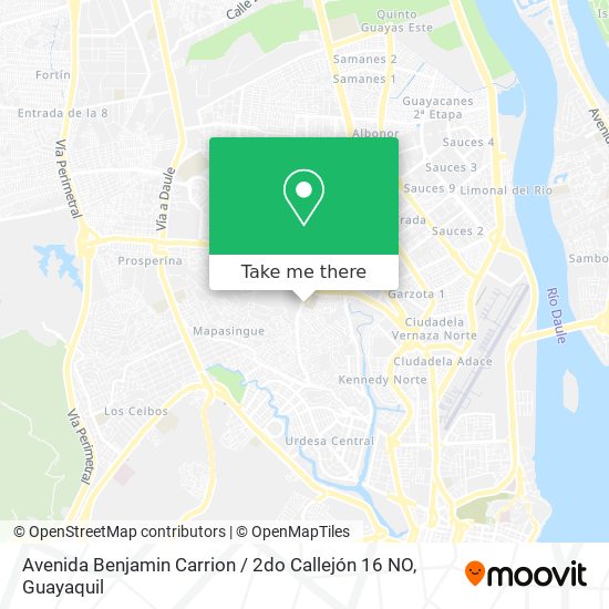 Avenida Benjamin Carrion / 2do Callejón 16 NO map