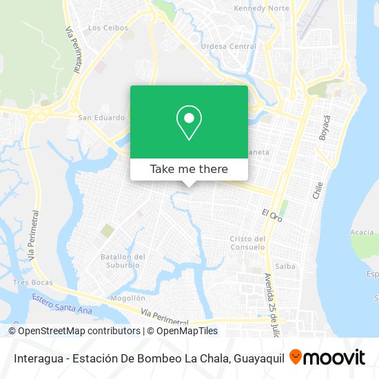 Mapa de Interagua - Estación De Bombeo La Chala