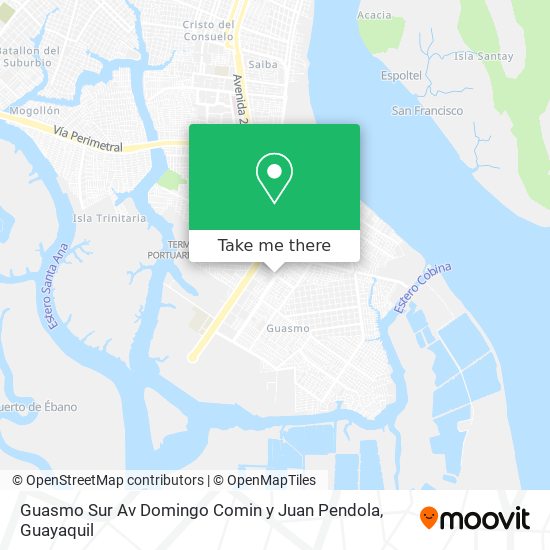 Mapa de Guasmo Sur Av Domingo Comin y Juan Pendola