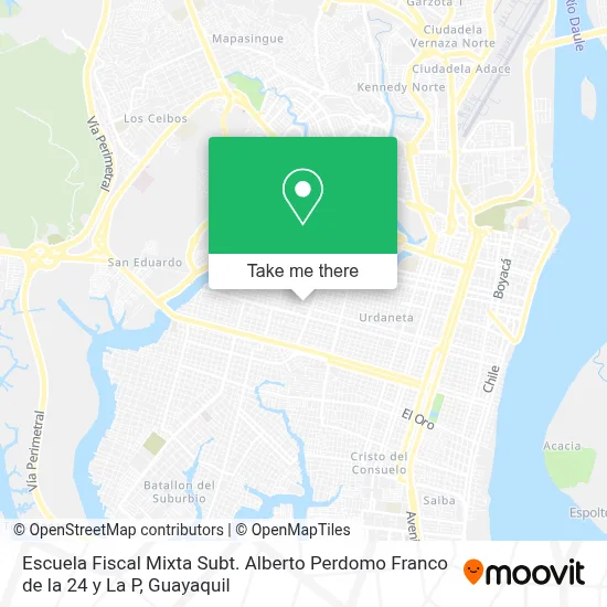 Escuela Fiscal Mixta Subt. Alberto Perdomo Franco de la 24 y La P map