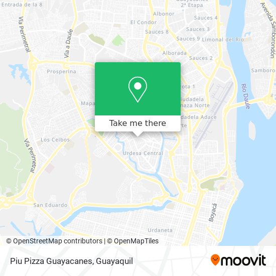 Piu Pizza Guayacanes map
