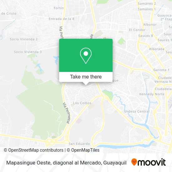Mapasingue Oeste, diagonal al Mercado map