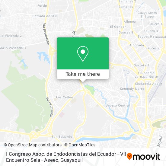 Mapa de I Congreso Asoc. de Endodoncistas del Ecuador - VII Encuentro Sela - Aseec