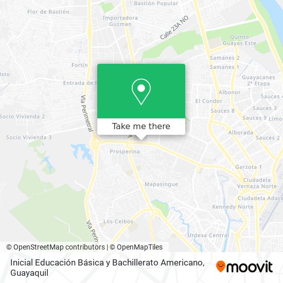 Inicial Educación Básica y Bachillerato Americano map