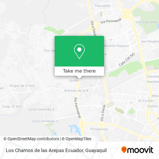 Los Chamos de las Arepas Ecuador map