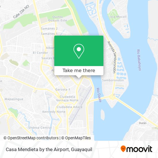 Casa Mendieta by the Airport map