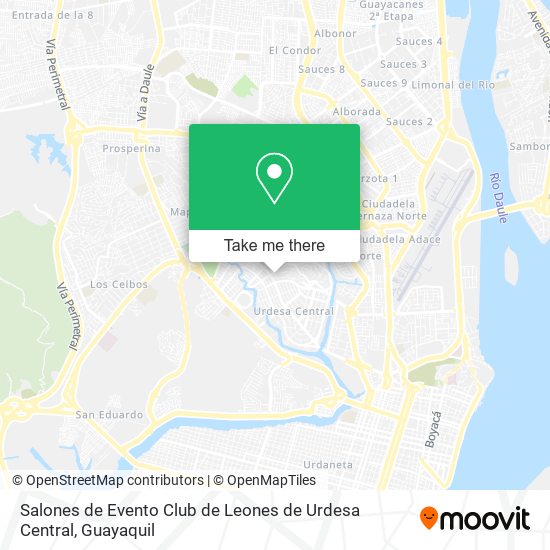 Salones de Evento Club de Leones de Urdesa Central map