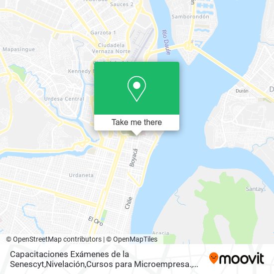 Capacitaciones Exámenes de la Senescyt,Nivelación,Cursos para Microempresa. map