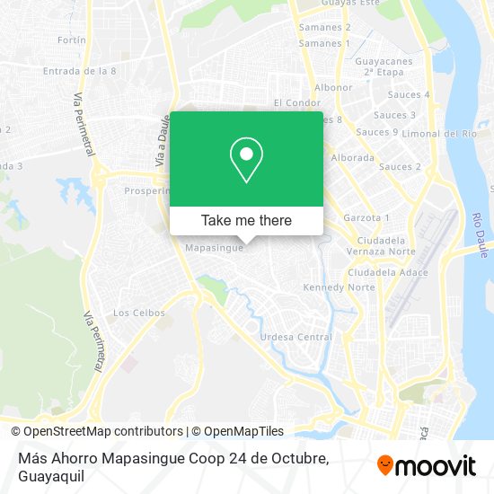 Mapa de Más Ahorro Mapasingue Coop 24 de Octubre
