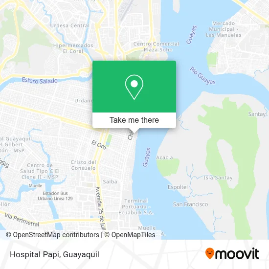 Hospital Papi map