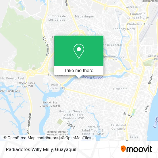 Radiadores Willy Milly map