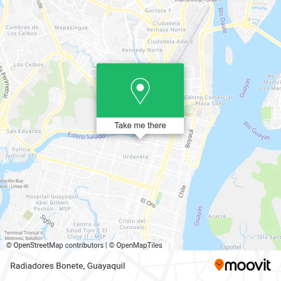 Radiadores Bonete map