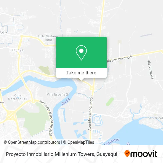Proyecto Inmobiliario Millenium Towers map