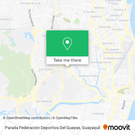Parada Federación Deportiva Del Guayas map