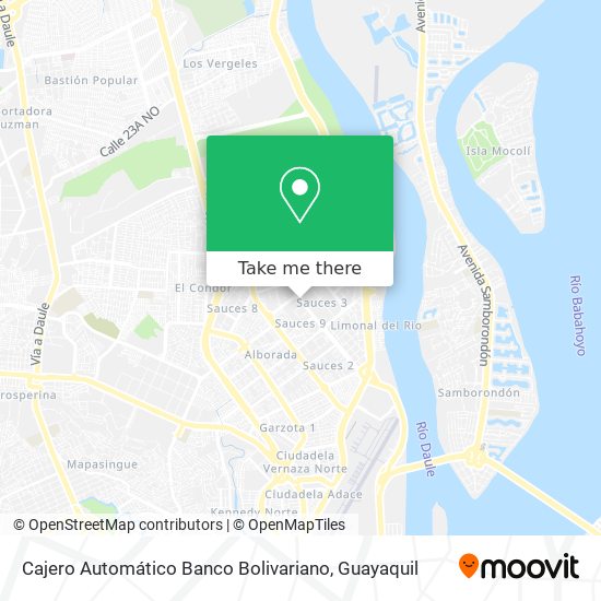 Mapa de Cajero Automático Banco Bolivariano