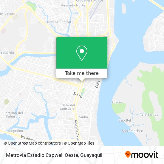 Metrovia Estadio Capwell Oeste map