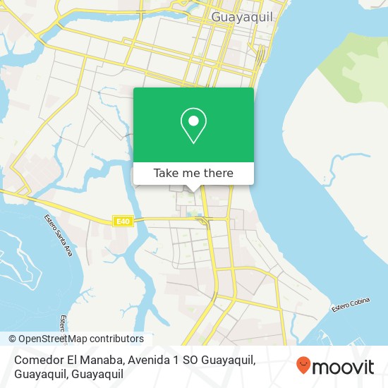 Mapa de Comedor El Manaba, Avenida 1 SO Guayaquil, Guayaquil