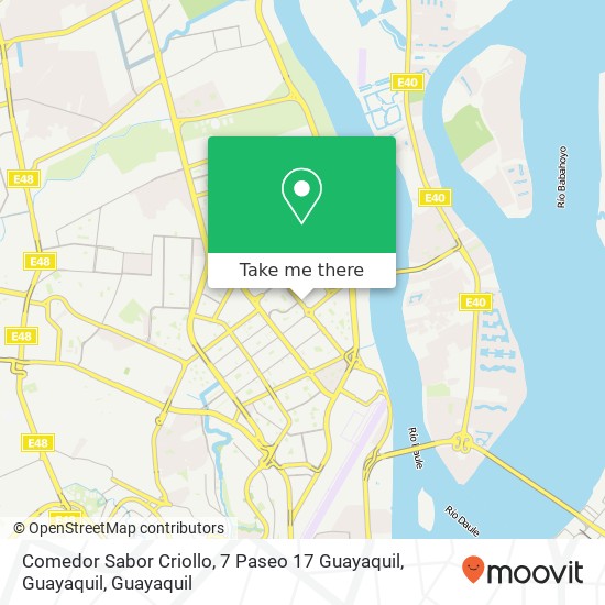 Mapa de Comedor Sabor Criollo, 7 Paseo 17 Guayaquil, Guayaquil