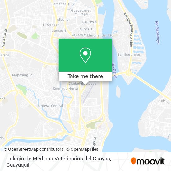 Mapa de Colegio de Medicos Veterinarios del Guayas