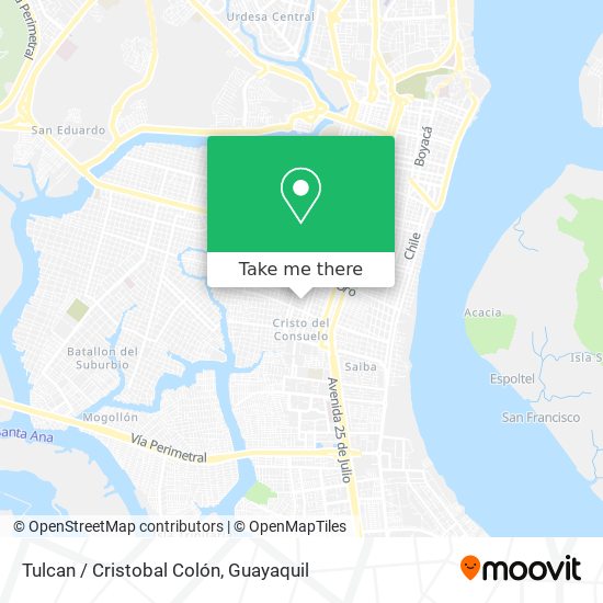 Tulcan / Cristobal Colón map