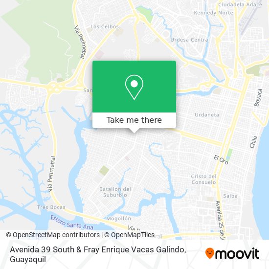 Avenida 39 South & Fray Enrique Vacas Galindo map