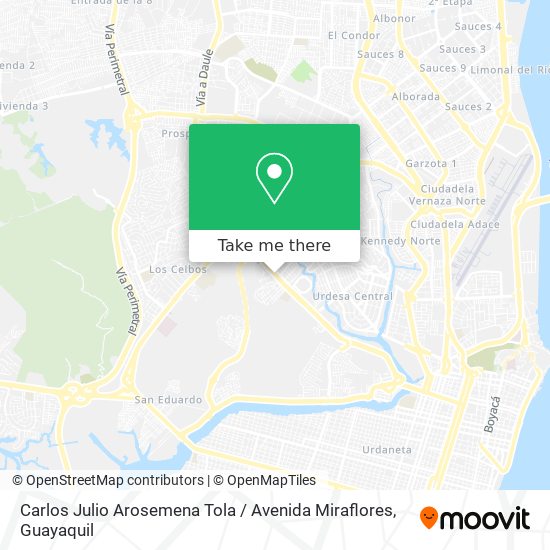 Mapa de Carlos Julio Arosemena Tola / Avenida Miraflores