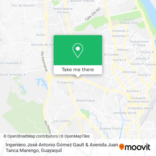 Ingeniero José Antonio Gómez Gault & Avenida Juan Tanca Marengo map