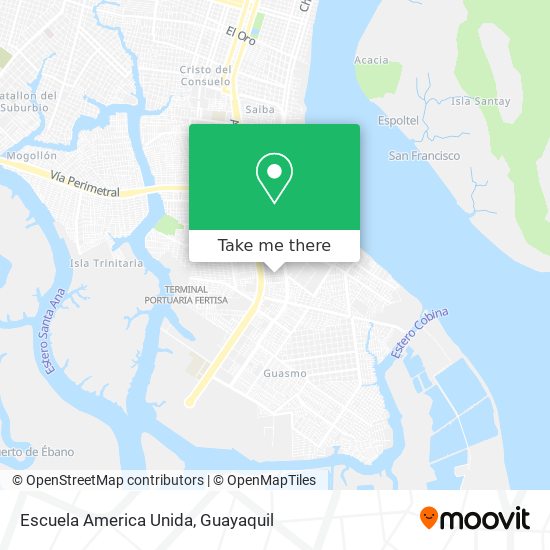 Escuela America Unida map