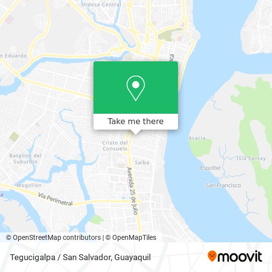 Tegucigalpa / San Salvador map