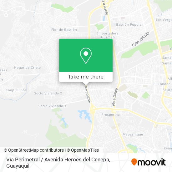 Mapa de Vía Perimetral / Avenida Heroes del Cenepa