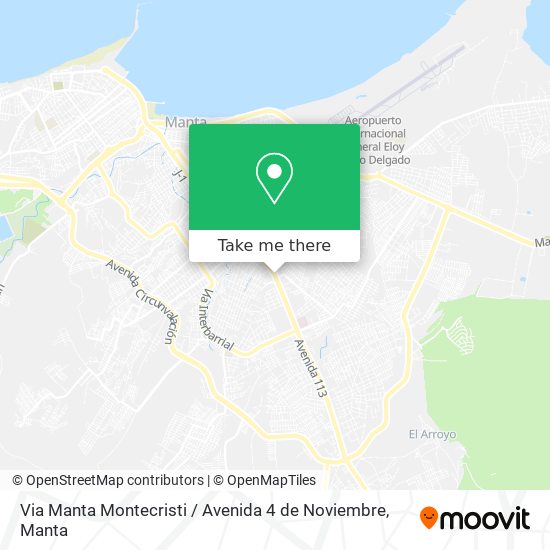 Mapa de Via Manta Montecristi / Avenida 4 de Noviembre