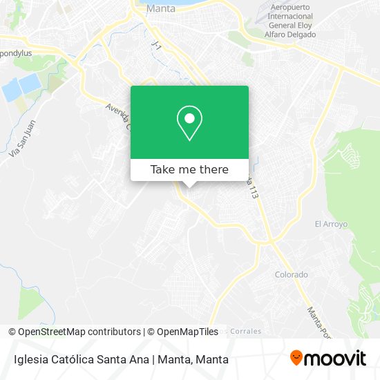 Mapa de Iglesia Católica Santa Ana | Manta