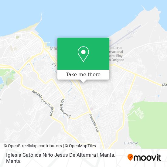 Mapa de Iglesia Católica Niño Jesús De Altamira | Manta