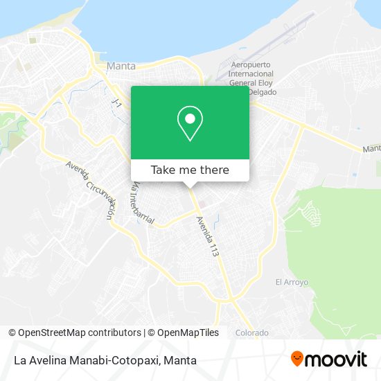 La Avelina Manabi-Cotopaxi map