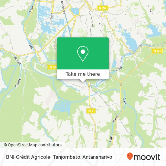 BNI-Crédit Agricole- Tanjombato map