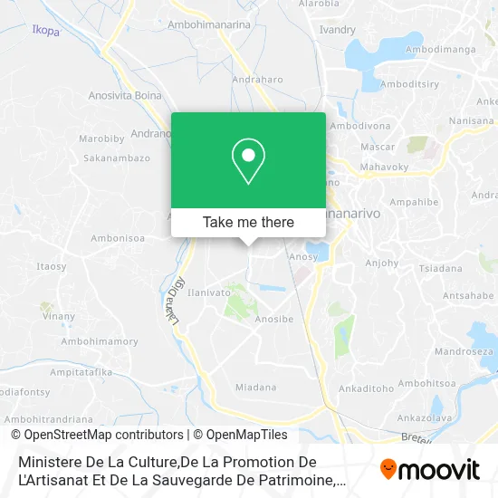 Ministere De La Culture,De La Promotion De L'Artisanat Et De La Sauvegarde De Patrimoine map