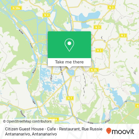 Citizen Guest House - Cafe - Restaurant, Rue Russie Antananarivo map