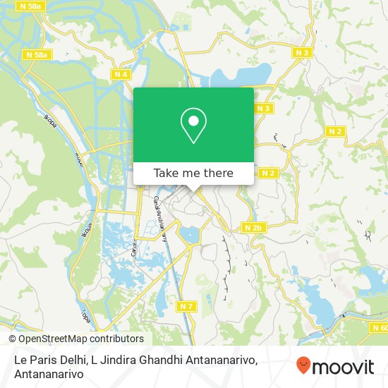 Le Paris Delhi, L Jindira Ghandhi Antananarivo map