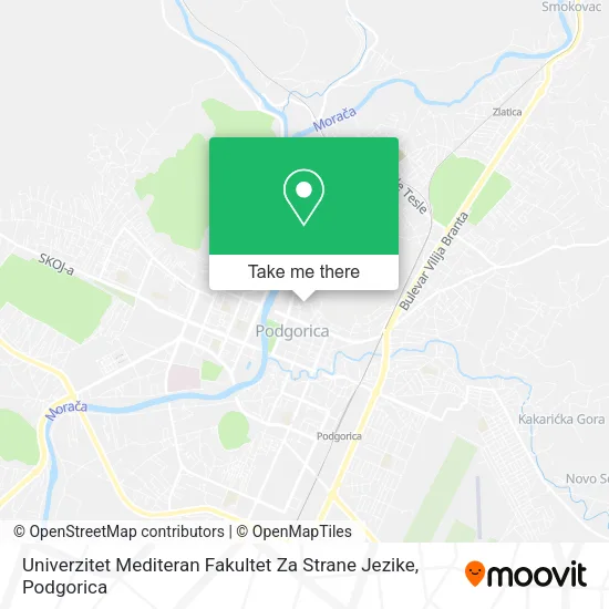 Univerzitet Mediteran Fakultet Za Strane Jezike map