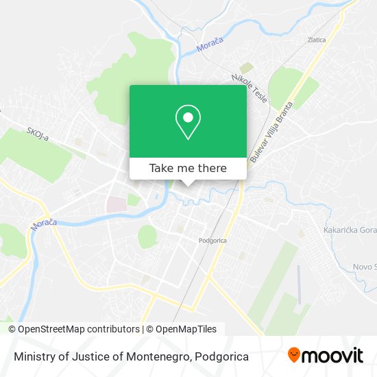 Ministry of Justice of Montenegro map