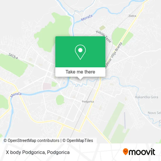 X body Podgorica map