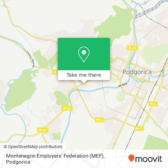 Montenegrin Employers' Federation (MEF) map