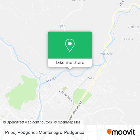 Priboj Podgorica Montenegro map